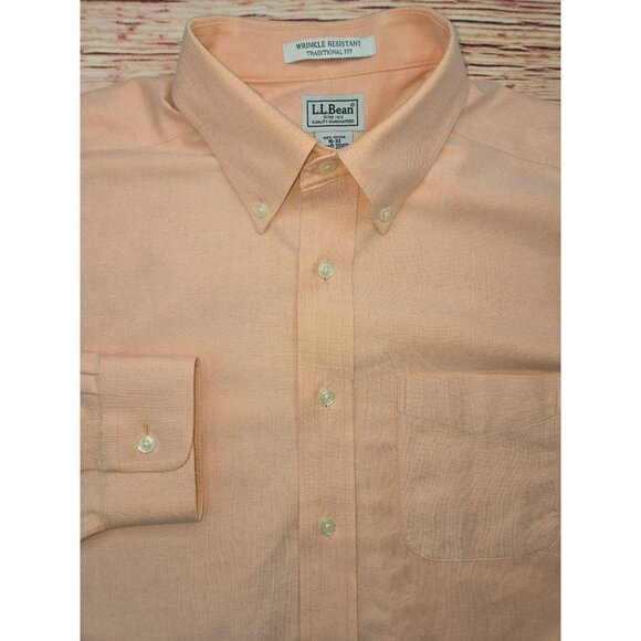 L.L. Bean Mens Traditional Fit Wrinkle Resistant Dress Shirt 16-33 Large - Picture 3 of 6